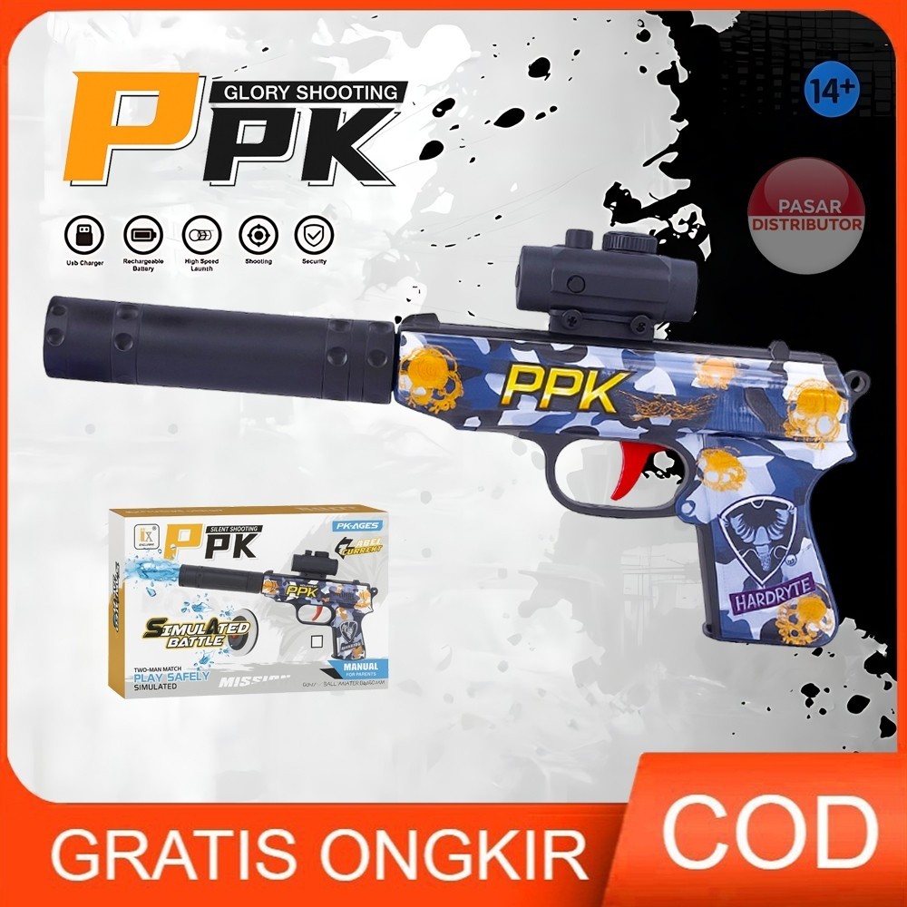 8816-11 WALTHER PPK SHOOT GUN WATER BOMBS Mainan Tembakan Water Bubble