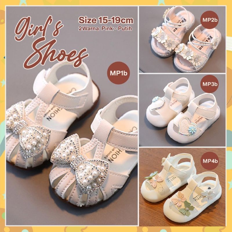 SLIDEBAR LITTLEKOA SHOP - Sandal Sepatu Anak Bayi Perempuan Baru 2021 Usia 3 Bulan - 2 Tahun Type MP