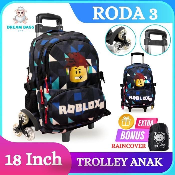 Dream Bags - Tas Troli Roda 3 Karakter - Tas Dorong Anak Laki Laki - Tas Koper Anak Sd - Tas Troli A
