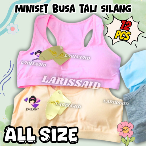 12pcs Miniset Remaja Fema Polini SD SMP Busa Spon Pad Tali Silang