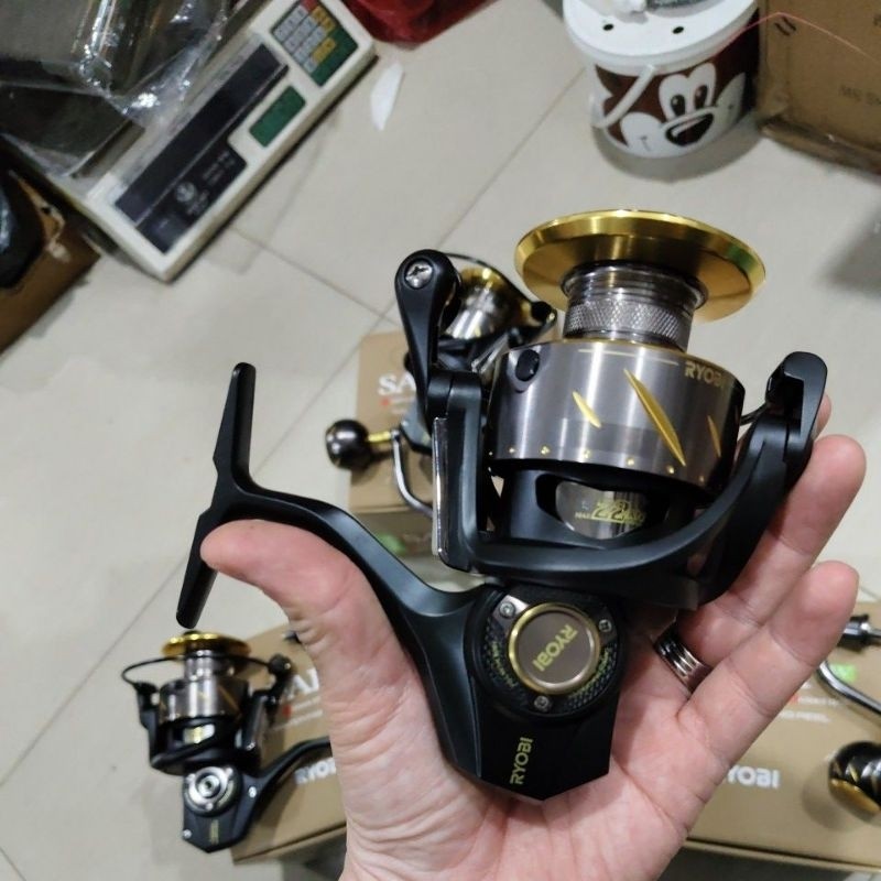 Reel pancing Ryobi safari SW 5500 6000 6500 reel dus coklat Reel SW Reel Ryobi