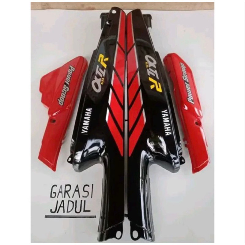 bodi kanan kiri yamaha alfa alfa body alfa alfa hitam merah Box aki alfa