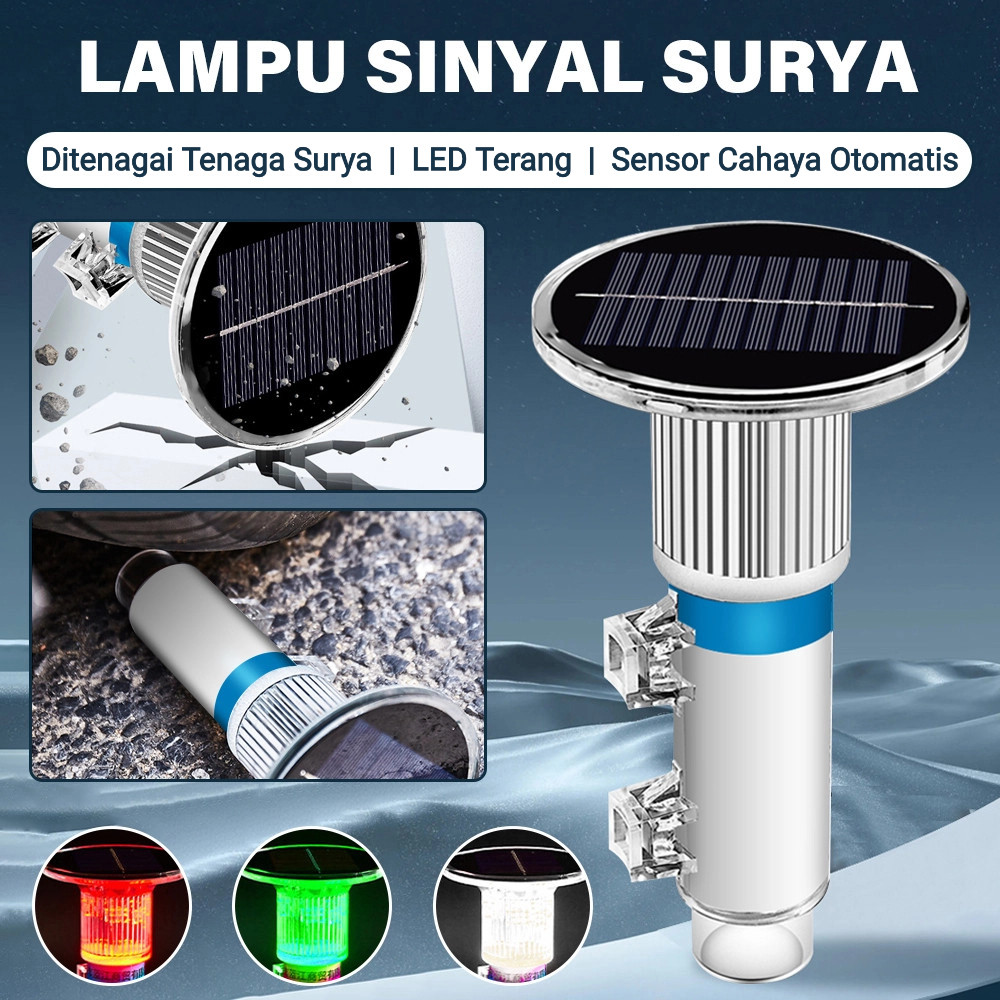 JALURALAM STD - MOKETA  Lampu Suar Tenaga Surya LED Lampu Navigasi Kapal  Lampu Tanda Perahu Nelayan