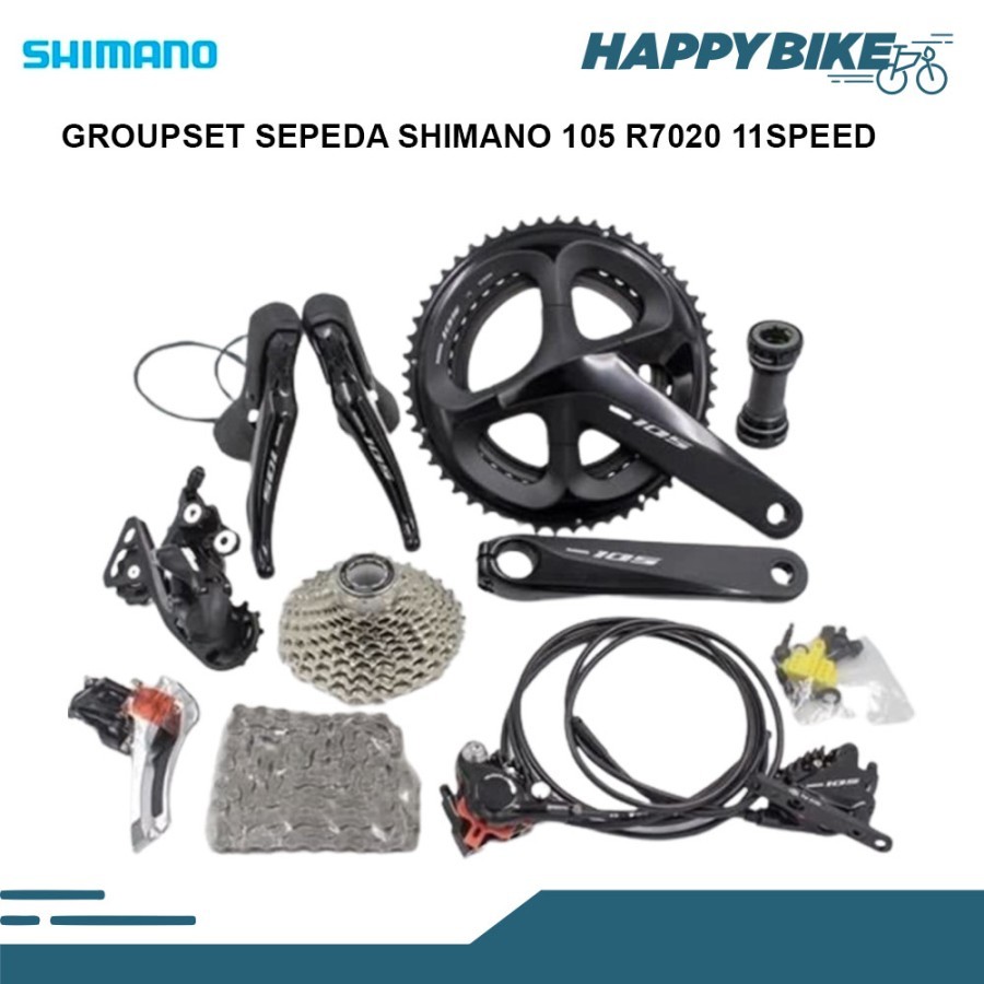 SHIMANO Groupset Sepeda 105 R7020 11 Speed Roadbike