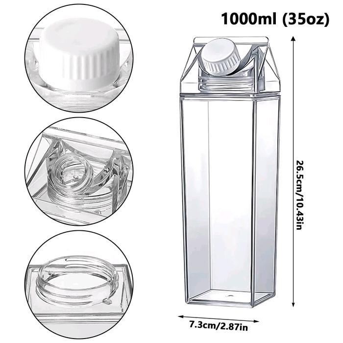 botol minum transparan botol kulkas kotak susu - 1000 ml by Fusion part