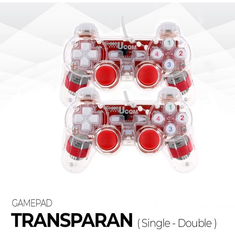 gamepad joystick double transparan usb stick gamepad
