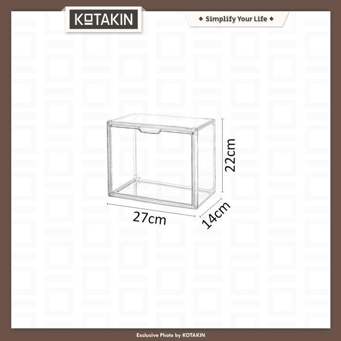 KOTAKIN Rak Akrilik Jualan Sosis Tempura Gorengan Donat Kue Display Toko Warung Jualan Serbaguna - M