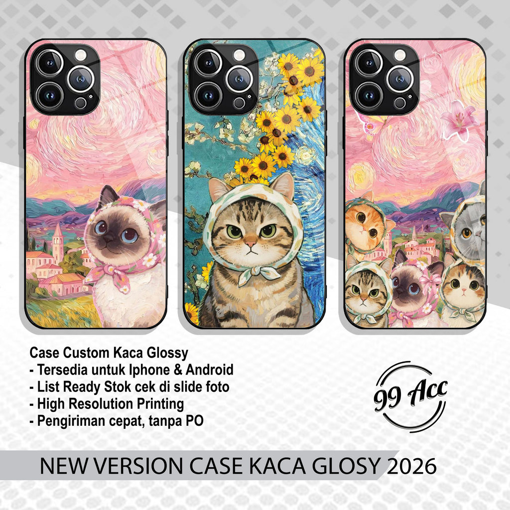 Softcase Kaca Glossy Vivo Y17S Y15S Y03 Y04 Y28 Y100 V27 V29 V30 Cats G274X Case Premium Mengkilap S