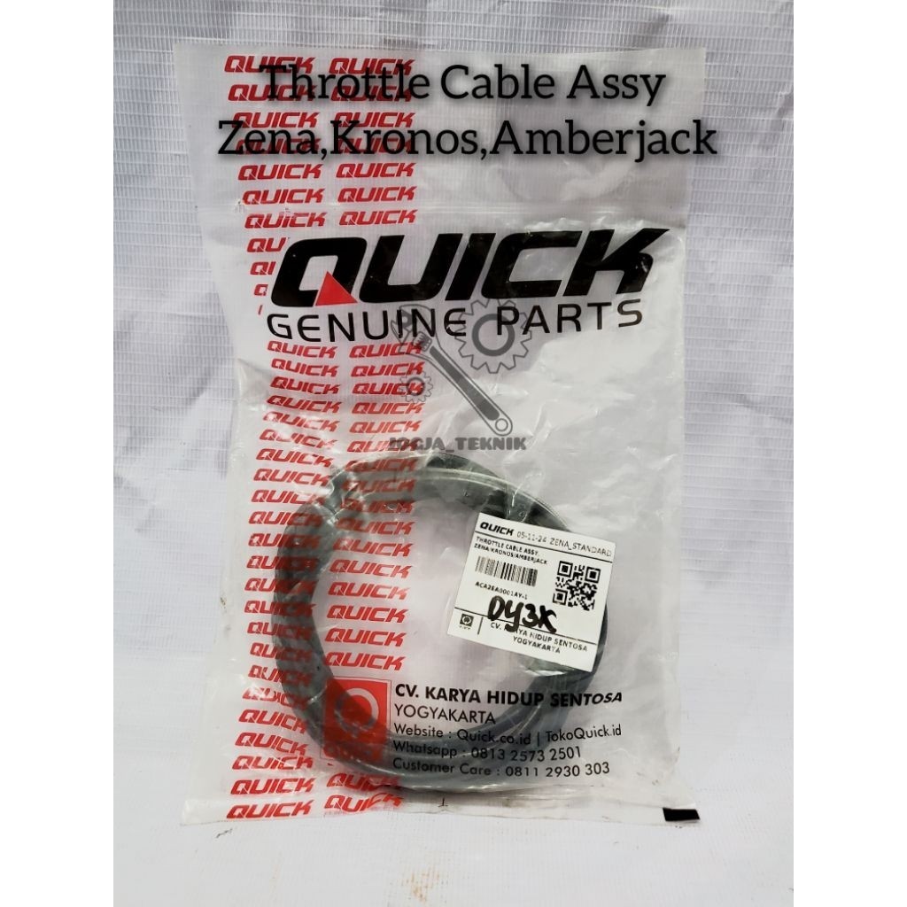 Sparepart Traktor Quick Throttle Cable Assy / Kabel Gas Traktor Zena,Kronos,Amberjack Quick Original