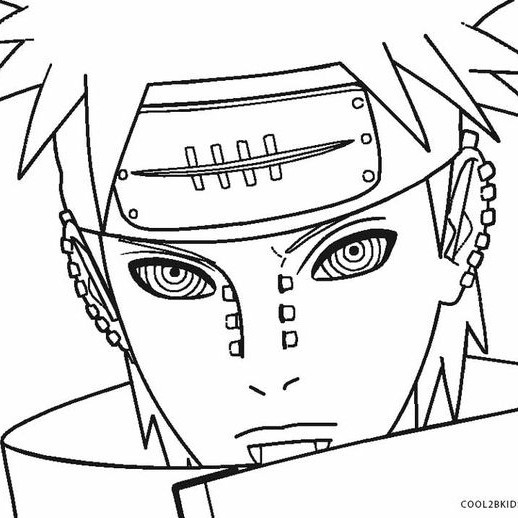 10 LEMBAR kertas mewarnai, GAMBAR MEWARNAI tema NARUTO - PAIN