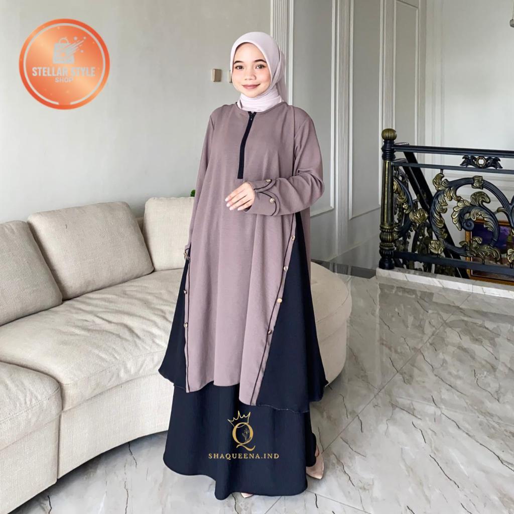 StellarStyle- Setelan Rok Tunik Syar’i Premium Zahira Set Rok Lebaran Kondangan Elegant Oneset Rok J