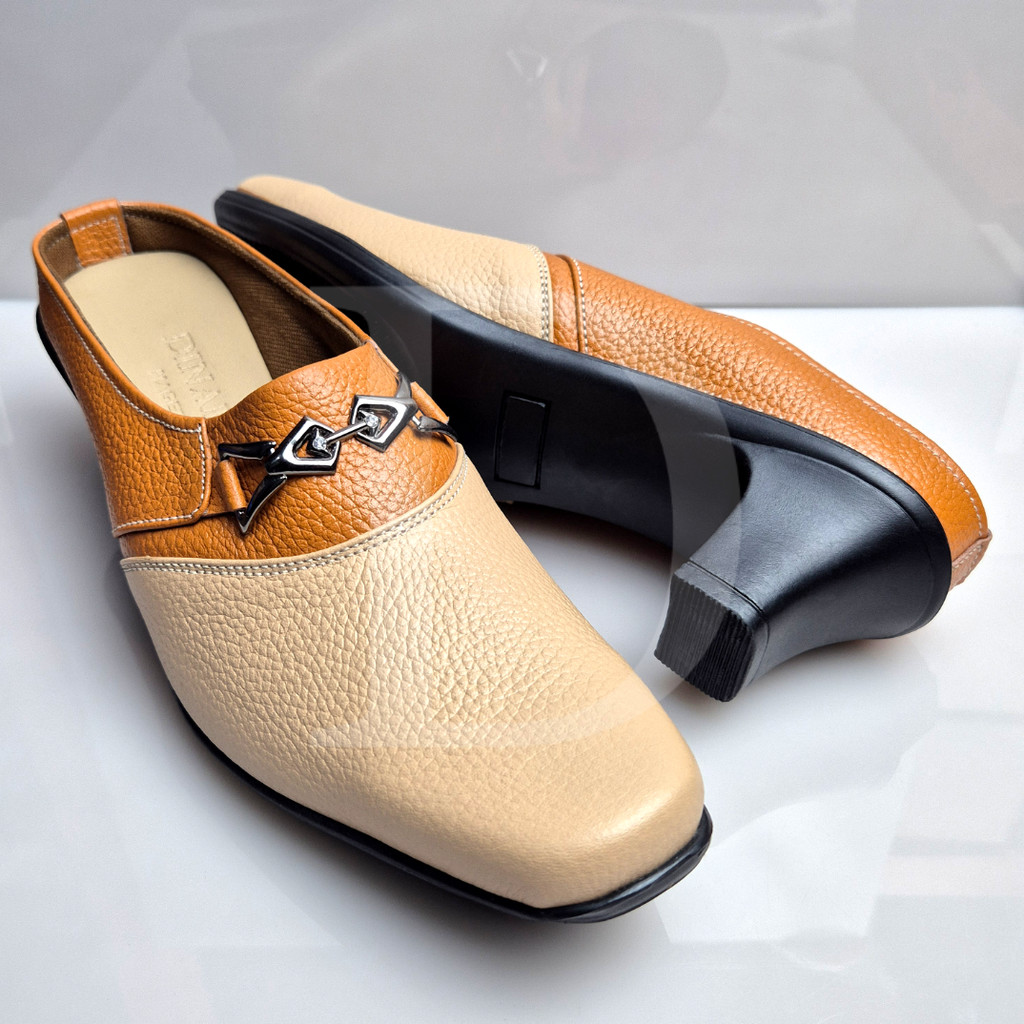 Selop Kulit Wanita Agnesia A Gesper Hak 5cm