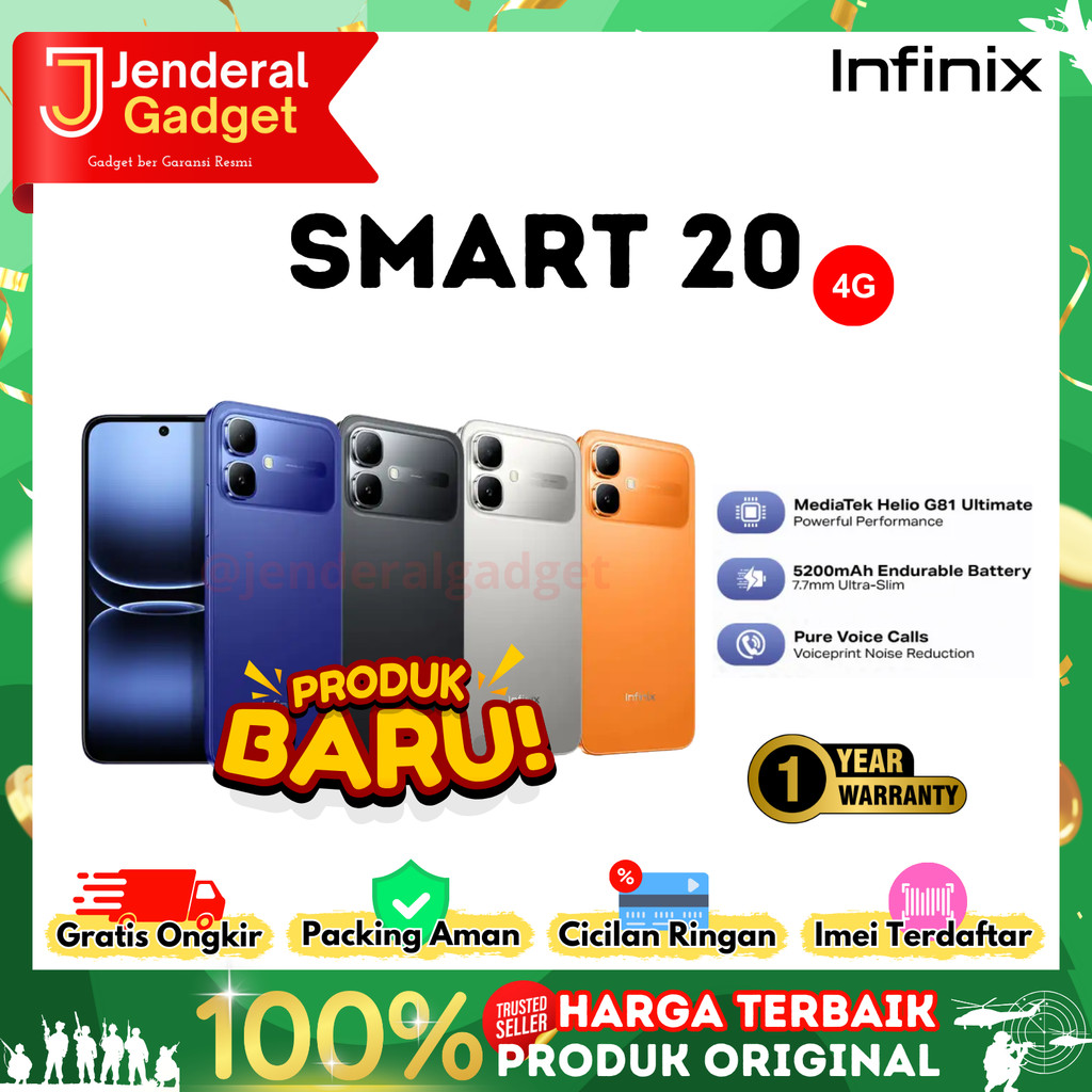 Infinix Smart 20 4G 4/64GB Garansi Resmi Indonesia