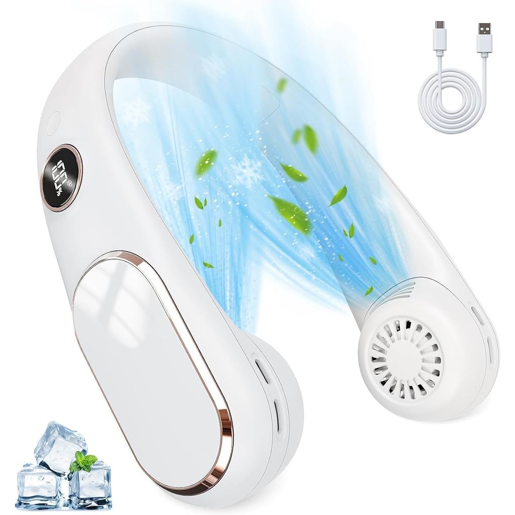 Neck Fan, Hands Free Portable Neck Fan, USB Rechargeable Bladeless Neck Fan, Persoanl Wearable Fan F