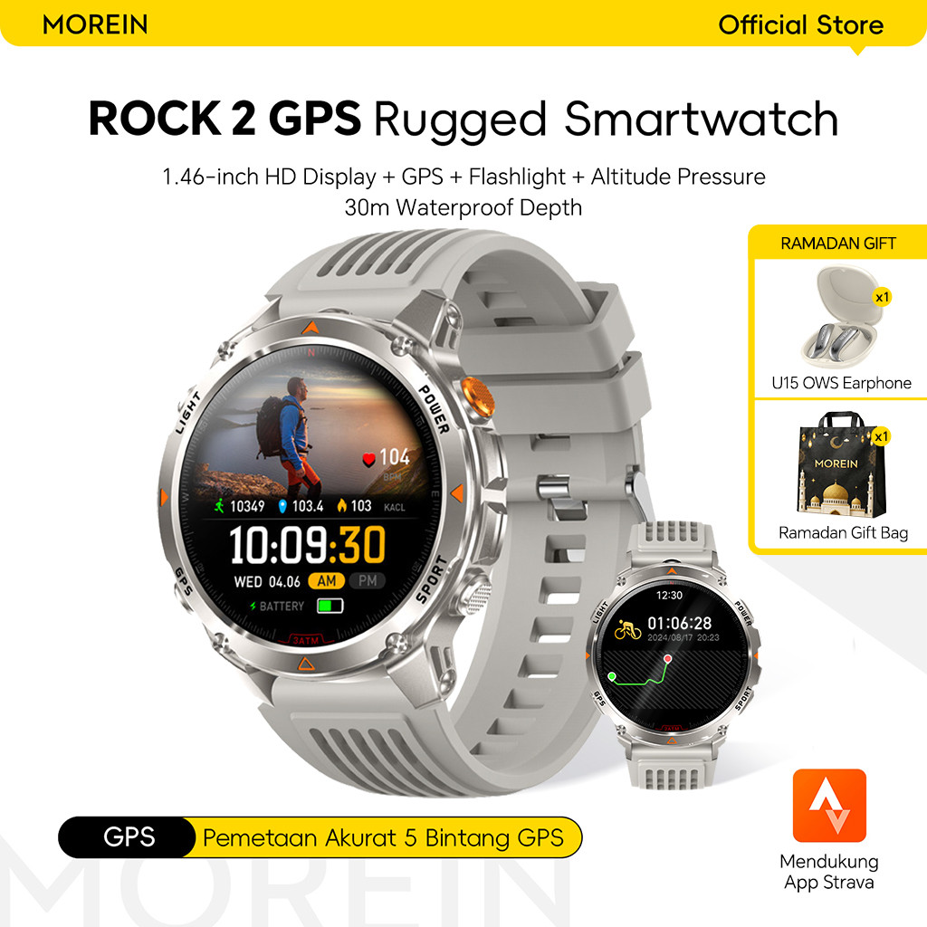 [GIFT PROMO] Morein Rock 2 GPS Smartwatch - 1.46'' HD Display | GPS + Compass | Altimeter + Baromete