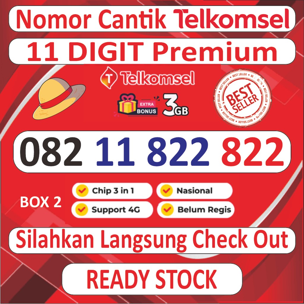 Nomor Cantik Telkomsel Simpati 11 Digit Murah Rapi -  Perdana Cantik Telkomsel Simpati 4 varian Rapi