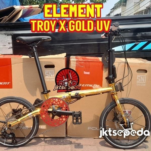 Sepeda Lipat Element Troy 10 Speed - Edisi Gold UV