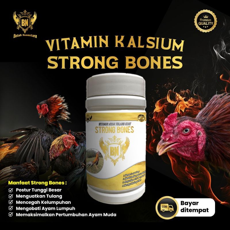 STRONG BONES VItamin kalsium untuk tulang ayam kuat dan struktur tulangan ayam aduan kokoh