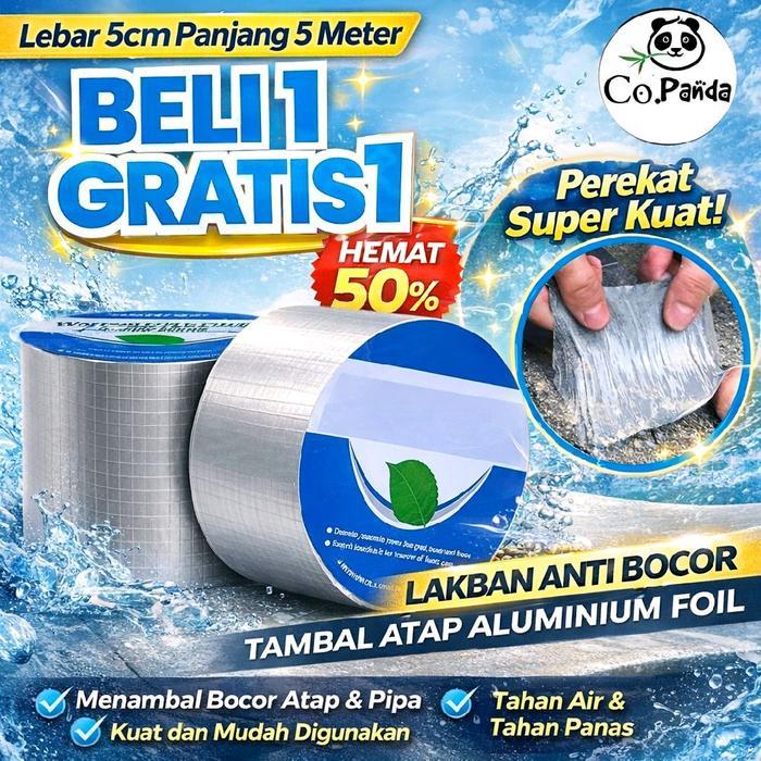 Beli 1 Gratis 1 Lem Anti Bocor Lem Anti Air Aluminium Foil Lakban Waterproof Super Kuat 5cm x 3m Per