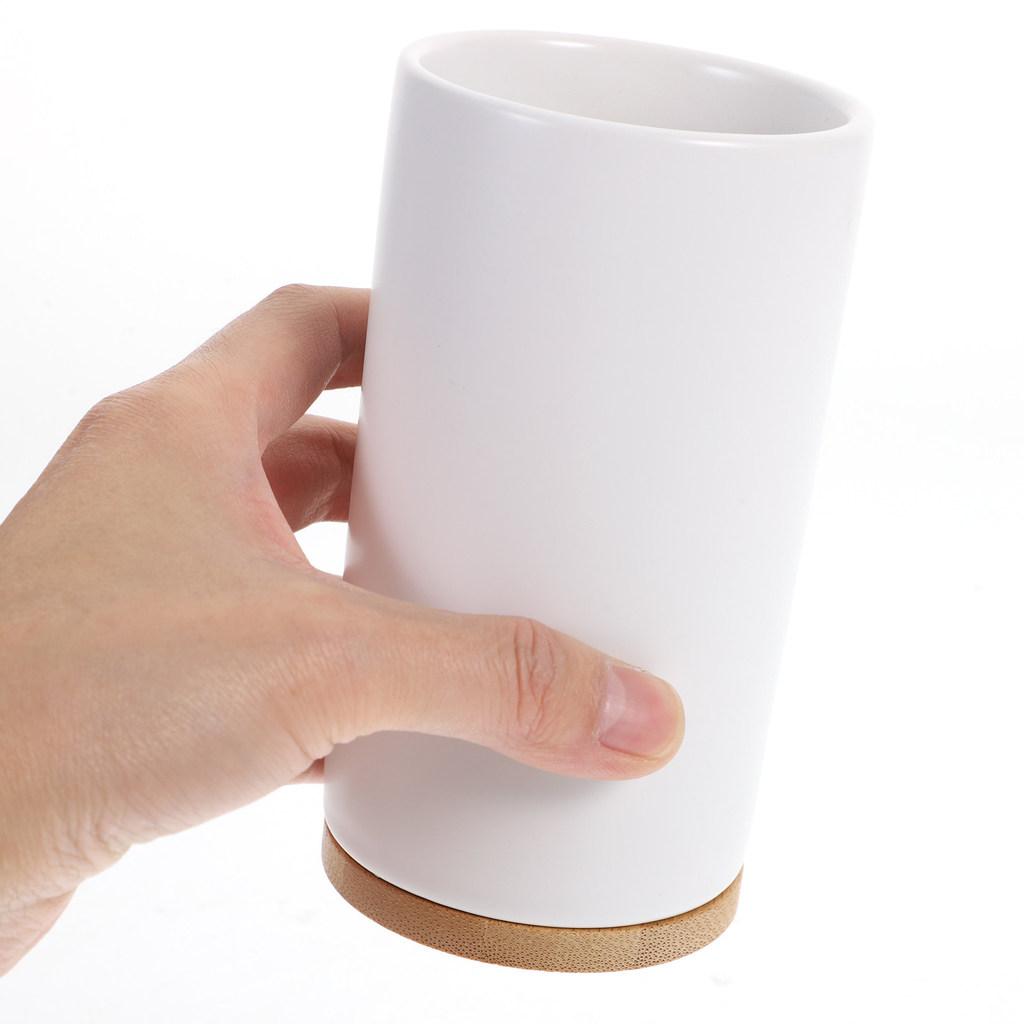 Ceramic Soap spenser Bamboo 430ml Refillable Pump Bottle for Lotion Shampoo Liquid Soap Body Wash Pu