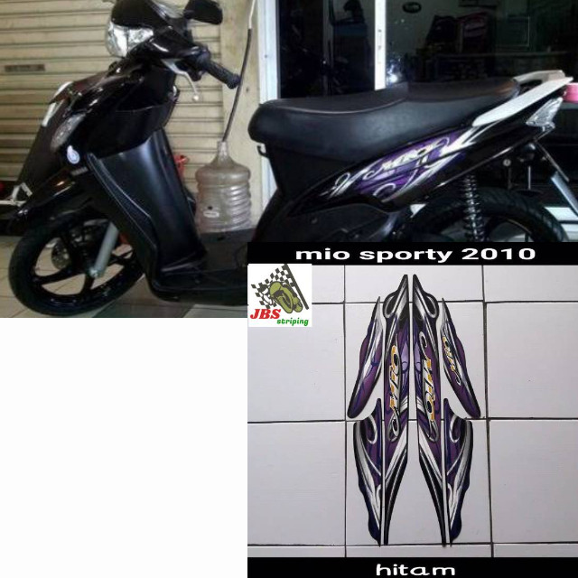 Striping mio smile stiker yamaha mio smile sporty karbu lama thn 2010 hitam