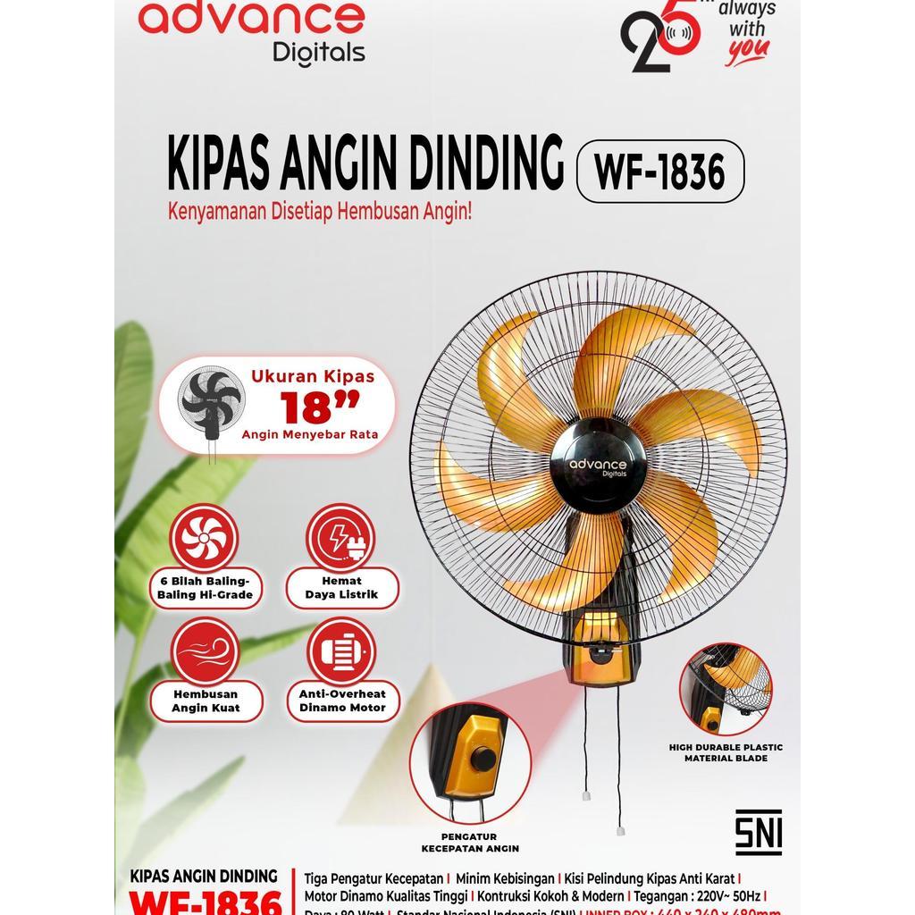 Advance Kipas Dinding Besi Remot 18 Inch 6 Baling Hi-Grade Kipas Timer Dinding Kipas Besi 3 Baling W