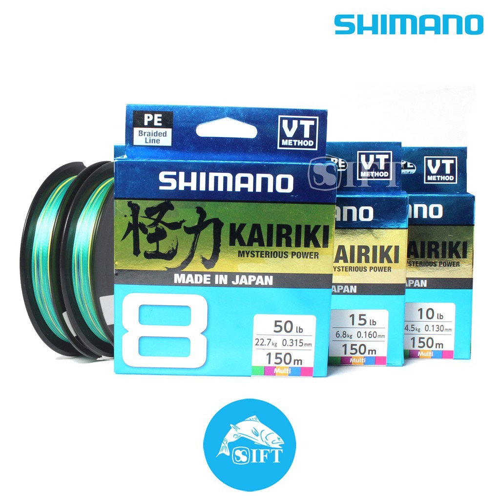 Senar PE Shimano KAIRIKI 8 150M 6 sd 80 Lbs | Braid Made in Japan | Multi & Mantis Green | IFT Pro