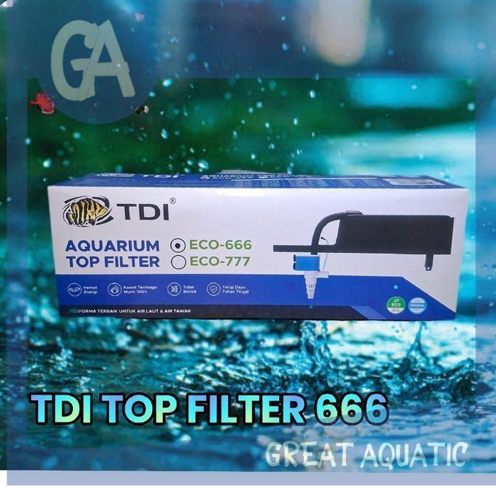top filter gantung aquarium filter atas aquarium TDI ECO 666 untuk aquarium 50 cm - 60 cm TIGER DATZ