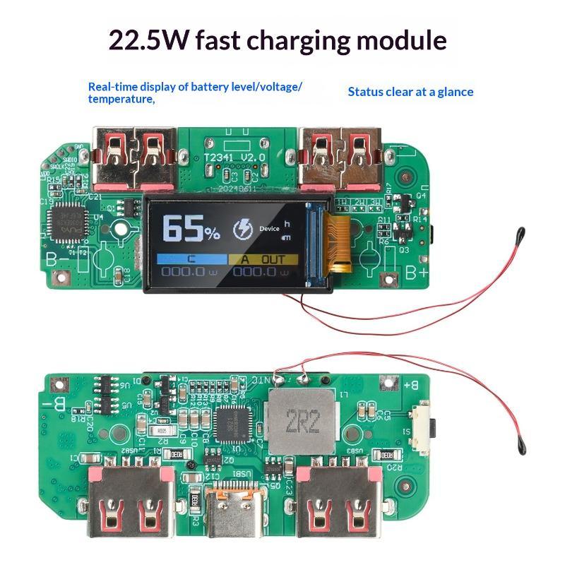 Modul Pengisian Cepat 22.5W Untuk Power Bank DIY PD QC VOOC 3.7V Papan Pengisi Daya Baterai Lithium 