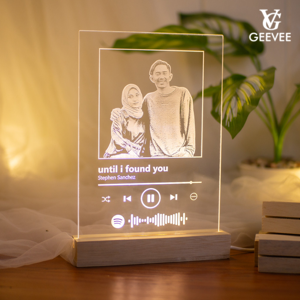READY Lampu Tidur AESTHETIC Akrilik Custom Spotify Instagram Style LED Kado Nikah, Ulang Tahun, Wisu