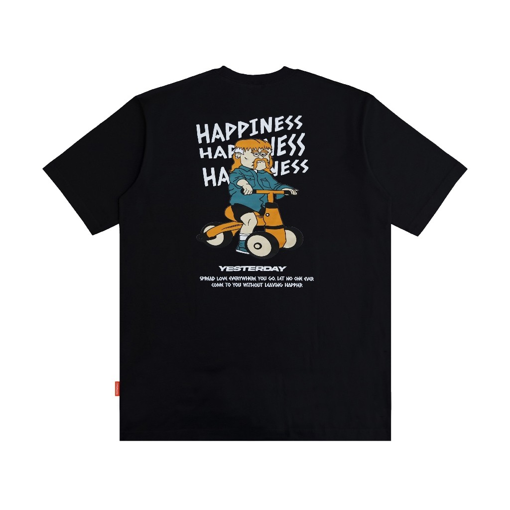Yesterday – Baju Kaos Distro Pria Original T-Shirt Pria Cowok Keren Hitam Happines Original