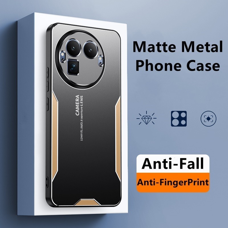 Casing untuk Realme GT8 GT8Pro GT7Pro GT6   Penutup Ponsel Logam Matte    Casing Anti Guncangan OPPO