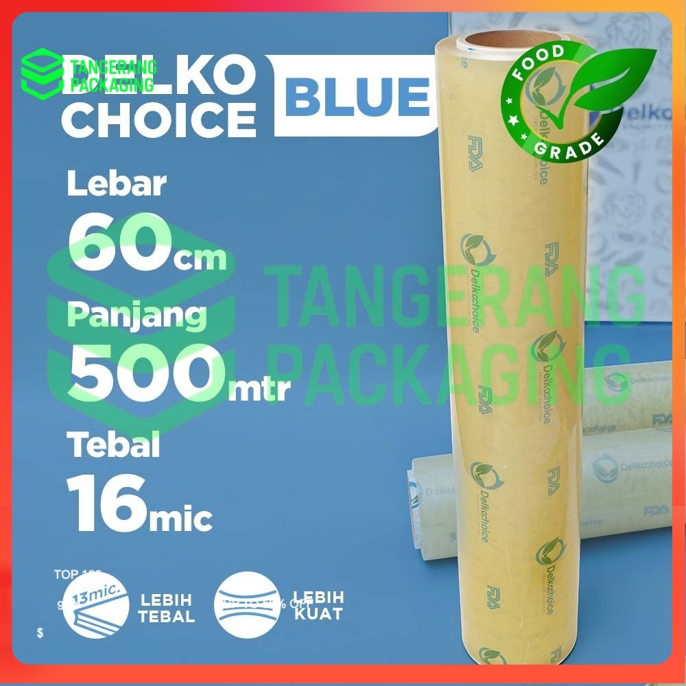 Plastik wrapping DELKOCHOICE BLUE 60cm -  Food Wrapping, COCOK UTK BUNGKUS PARCEL