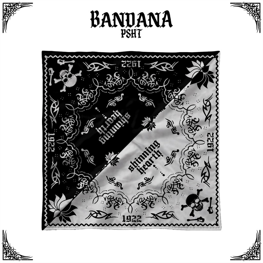 Bandana Headband Pencak Silat PSHT Setia Hati Terate Desain Shinning Heart 1922 Scarf Slayer Batik F