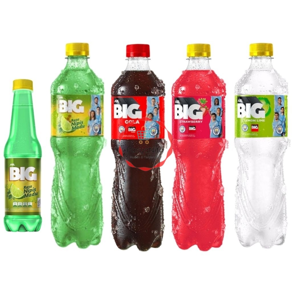 (instant saja) Big Minuman Karbonasi Rasa Nipis Madu lime lemon cola strawberry - Fasyanita Online F