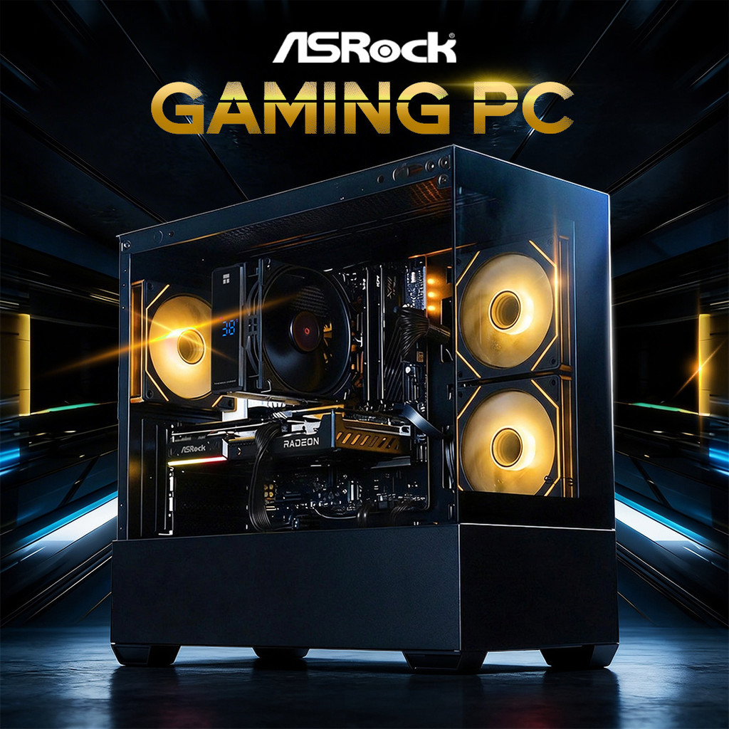 ASROCK GAMING PC RYZEN 7 5700X RX 9060 XT 16G/ 8GB 256GB RAKITAN PC GAMING
