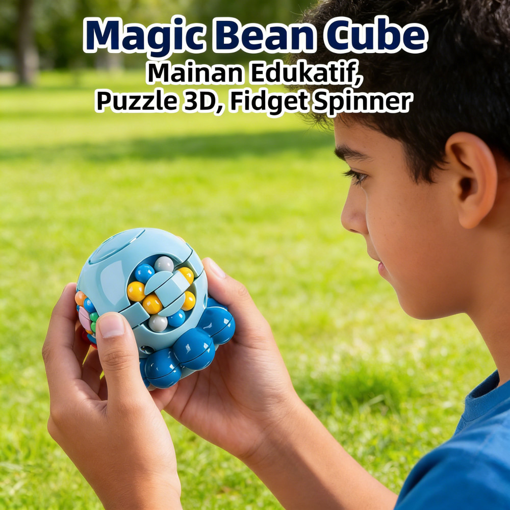 Mainan Edukatif/Puzzle Anak/Puzzle 3d/Rubik Fidget Spinner/Spinner Rubik Cube/Cube Bead Spinner