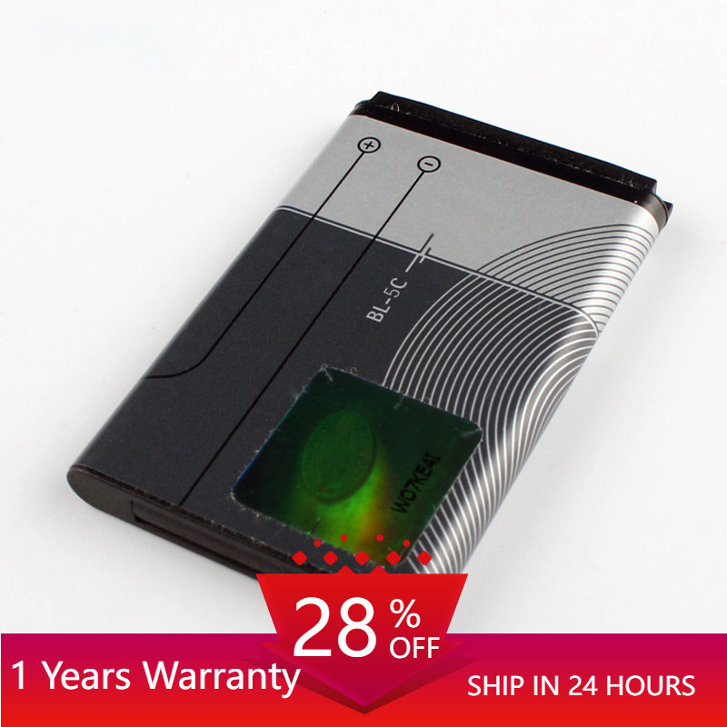 Original BL-5C phone battery for Nokia 1000 1010 1108 1110 1112 1116 E50 E60 N70 6680 2020 6267 BL5C