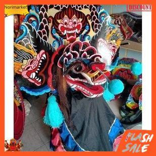 Barongan Rampak Telon Full Kayu Asli Satu Set Dengan Kemul Panjang Mahkota Dan Rambut Tinggal Pakai 