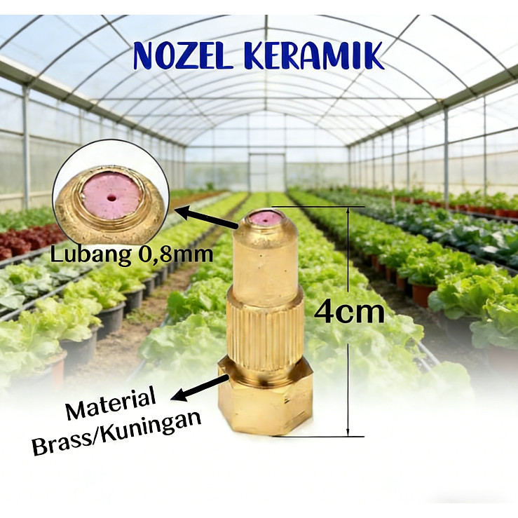 TU26 NOZEL KERAMIK SHIELD  1 lobang lurus super kabut  nozel thailand   nosel kuningan mesin sprayer