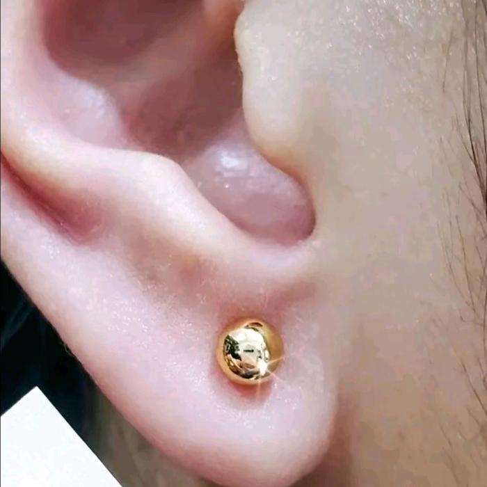 ~DISC~ Anting Tusuk Dewasa polos Titanium Gold Elegan Earrings tindik CENTRAL AKSESORIS INDONESIA