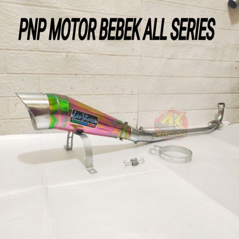 Knalpot Racing LEOVINCE RAINBOW Supra Supra x125 Revo Blade Karisma Vega Cripton C70 Win Grand legen