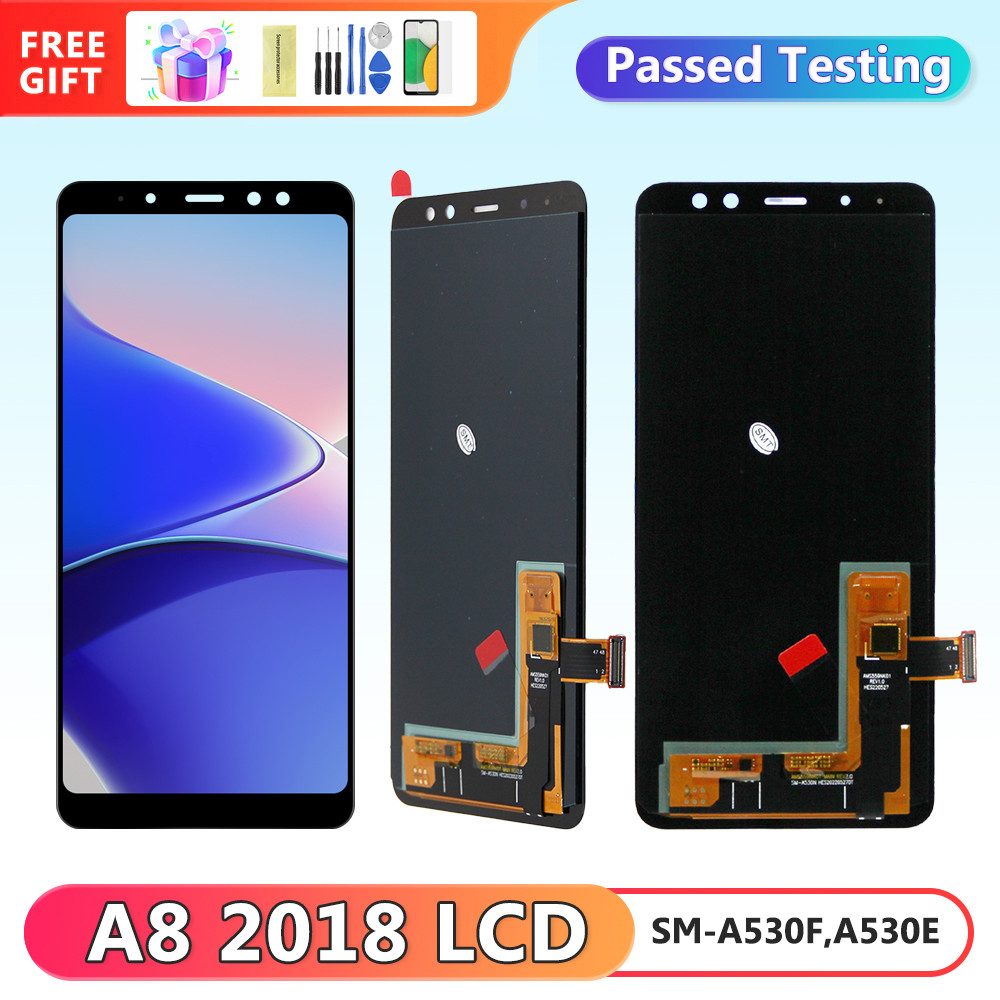 AMOLED A530 Screen, for Samsung Galaxy A8 2018 A530 A530F A530K Lcd splay gital Touch Screen Replace
