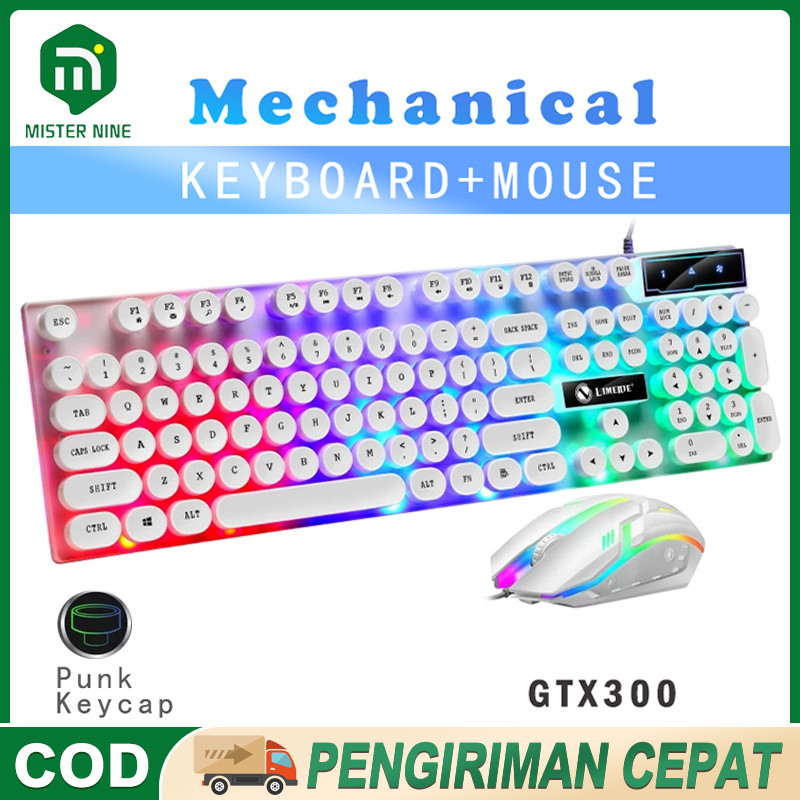 MOCI OFC - Keyboard Gaming and Mouse Mechanical GTX300 Keyboard Komputer Mouse Keyboard Gaming
