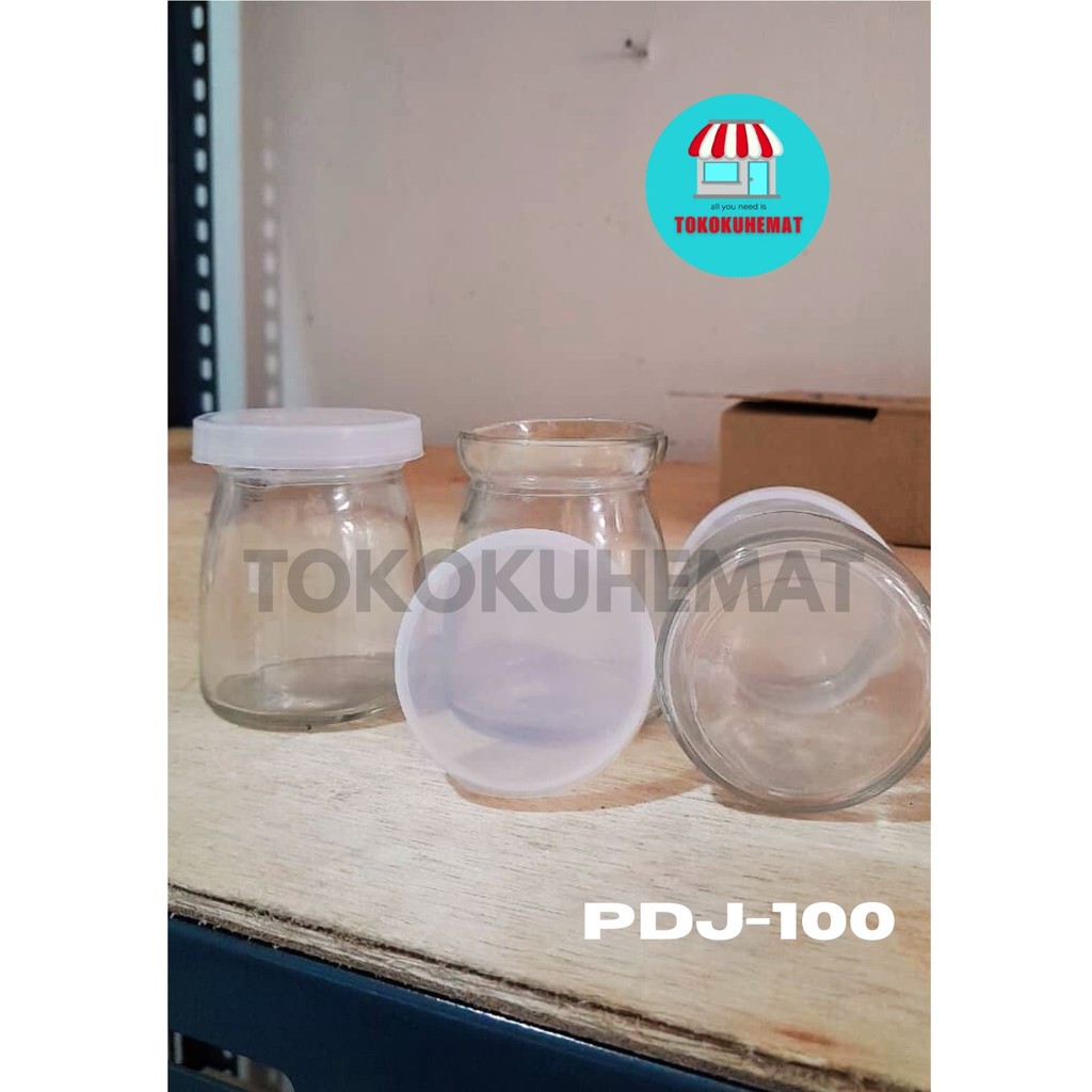 TKKH GELAS PUDING PDJ-100 mug puding + tutup , gelas lucu, toples kaca lucu