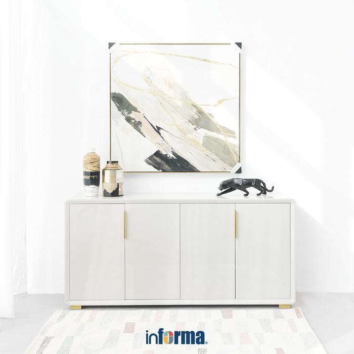 PROMO GASPOLL Informa Irvin Lemari Kabinet 4 Pintu High Gloss - Khaki Bufet Tv Meja Credenza Kabinet