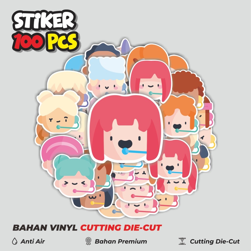 Terbaru! 50 pcs Stiker Kids Customer Service Dekorasi Lucu Kreatif untuk Notebook, Skateboard, HP