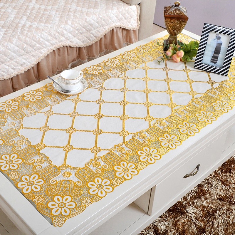 Taplak Meja Tamu Sofa Motif / Taplak Meja Tamu Anti Air / Taplak Meja Tamu Oval aplak Meja Tamu Gold