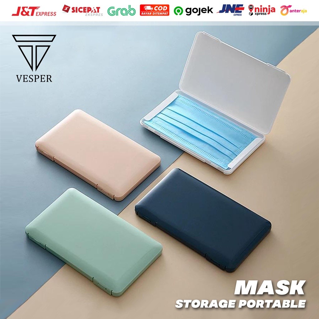 dust mask storage box portable ( BISA CUSTOM LOGO / NAMA ) / box tempat menyimpan masker medis anti 