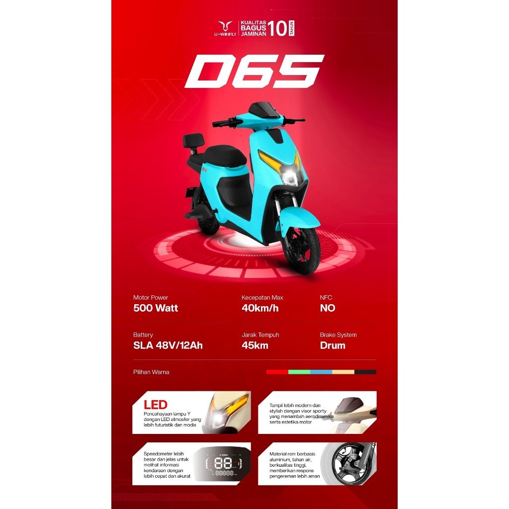 VS Sepeda Listrik New UWINFLY D65 POWER 600 WATT GARANSI RESMI/D65ADV/GODA 128/GODA 118Y/GODA 140 DL